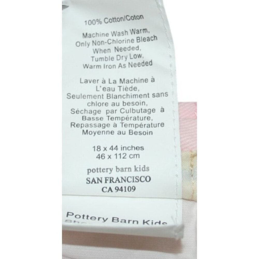 Pottery Barn Kids Girls Nursery 2 Pink Cotton Lined Valances 18x44 White Piping - Picture 8 of 8